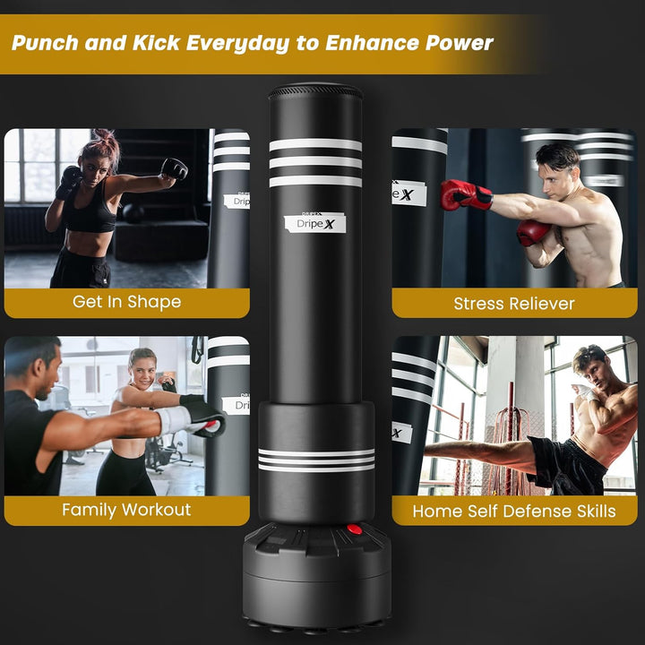Dripex Boxsack Erwachsene Freistehender Standboxsack MMA Boxpartner Boxing Trainer Heavy Duty Boxsac
