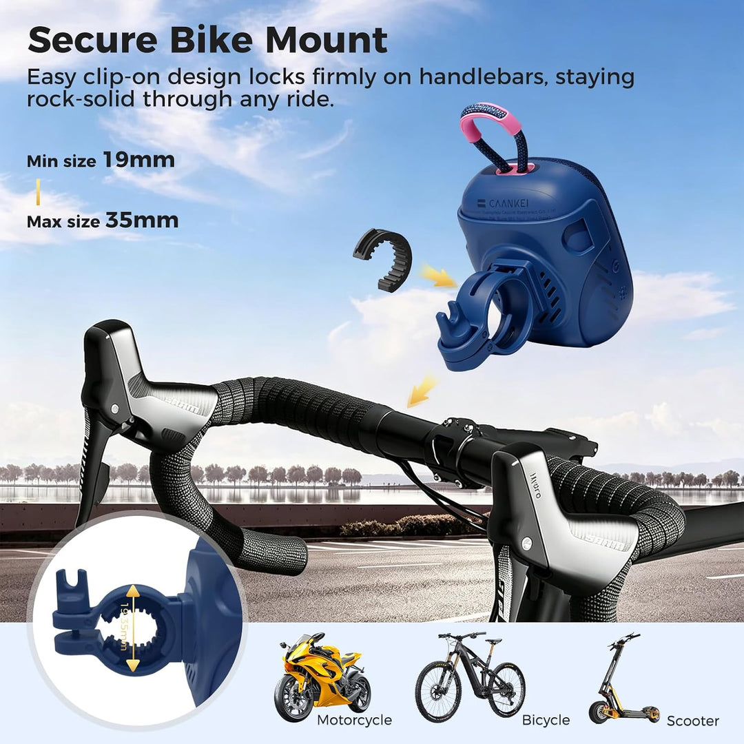 Gemmac Fahrrad Lautsprecher Bluetooth mit Lenkermontage,IPX7 Wasserdichter | TWS Fahrradlautsprecher