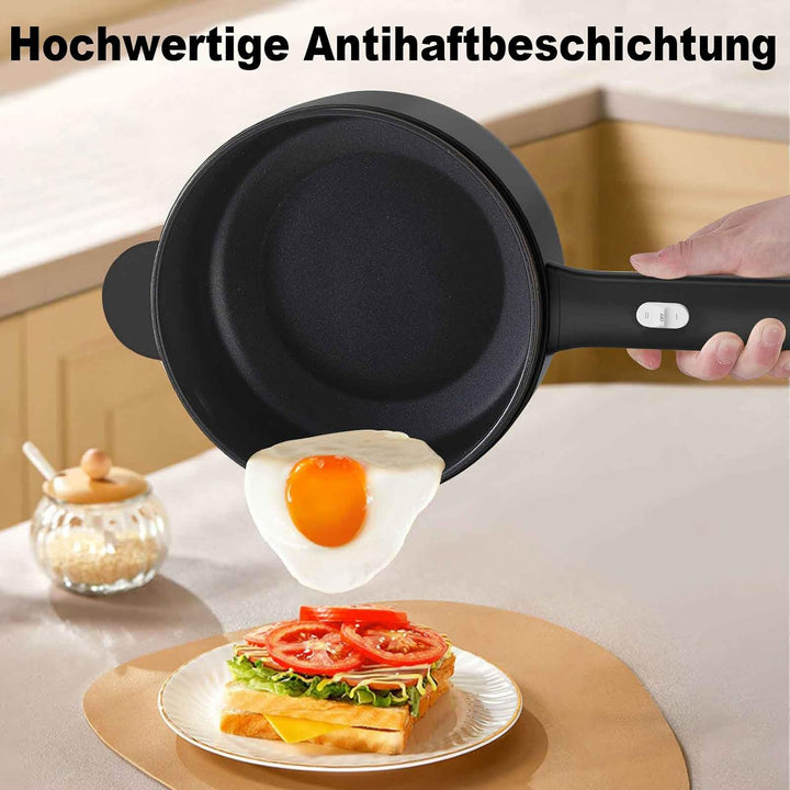 DEZIN Elektrische Hot Pot, 2L Antihaft Elektropfanne, schneller Nudelkocher | mit Dampfgarer,Tragbar
