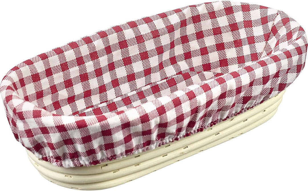 Westmark Bezug für Gärkörbchen, Für ovale Körbchen, 27,5 x 14 cm, Baumwolle, Kariert, 3203226K Klein