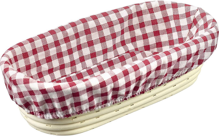 Westmark Bezug für Gärkörbchen, Für ovale Körbchen, 27,5 x 14 cm, Baumwolle, Kariert, 3203226K Klein