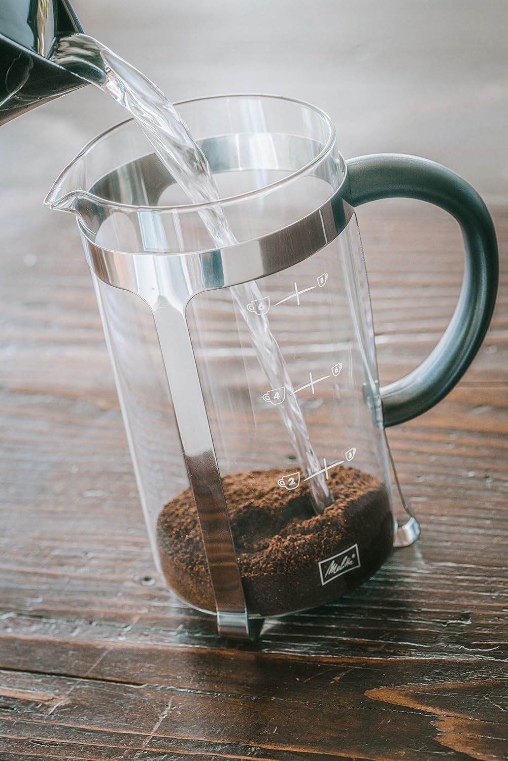 Melitta Manueller Kaffeebereiter - 8 Tassen - Chrom 8 Tasses Premium, 8 Tasses Premium