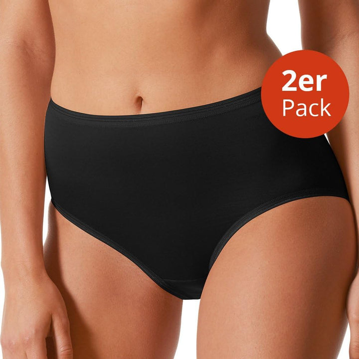 Mey 2er Pack Damen Taillen-Pants Lights Basic - 89203 - Schwarz - Grösse 44 - Damenslips ohne Seiten