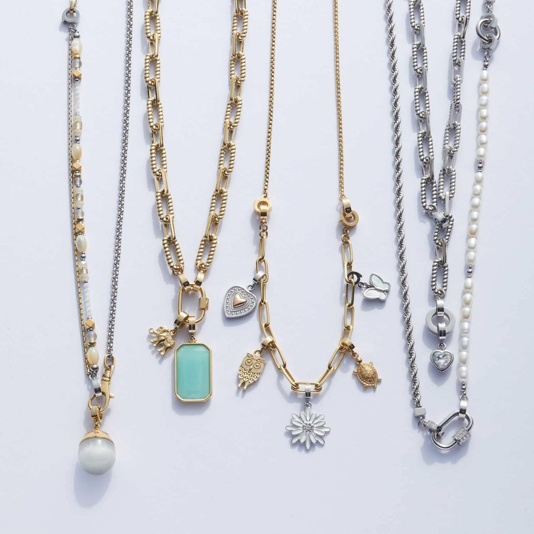 Leonardo Jewels Cordula Halskette, Kette aus Edelstahl mit Clip&amp;Mix Verschluss, silber, Anker-Kette