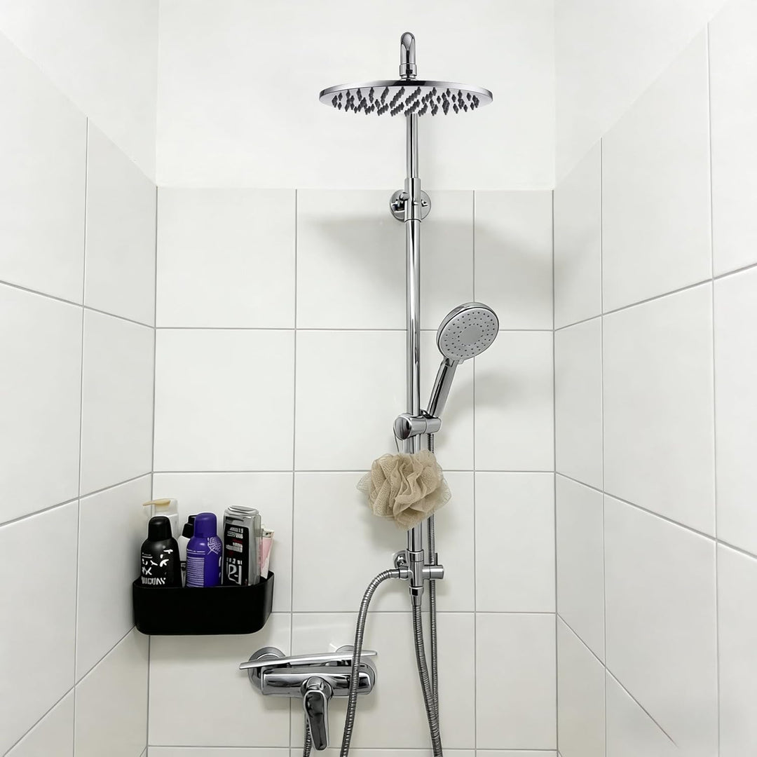 Duschkopf Regendusche, Edelstahl Regendusche Duschkopf, Anti-Kalk-Düsen (Chrom, 25 cm) Kreisförmig 2