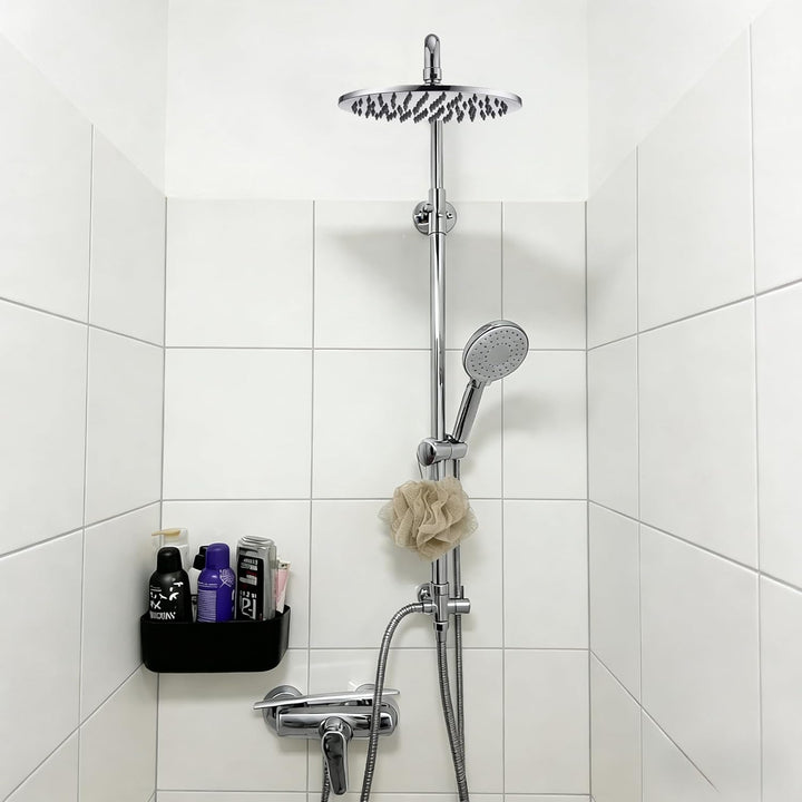 Duschkopf Regendusche, Edelstahl Regendusche Duschkopf, Anti-Kalk-Düsen (Chrom, 25 cm) Kreisförmig 2