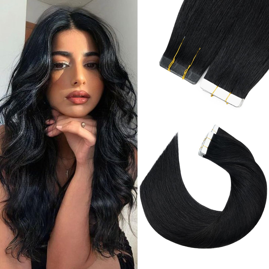 Silk-co Tape in Extensions Echthaar 20stk, leicht Version Tape Extensions Echthaar, Remy Haarextensi