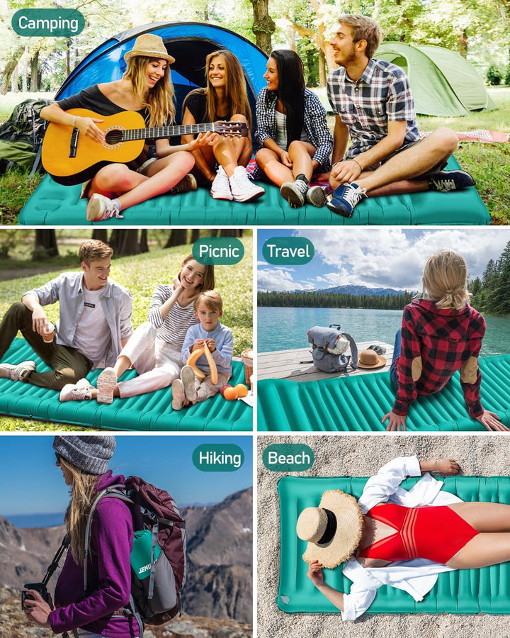 JEMULICE Isomatte Selbstaufblasend, 12CM Hoch Luftmatratze Camping Kleines Packmass, Aufblasbare Mat