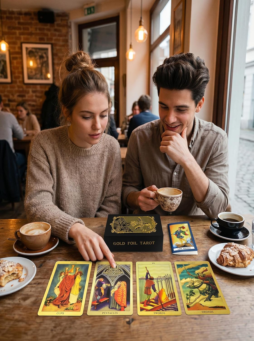 78 Stück englische Tarotkarten aus Goldfolie, Goldkarten mit 36 Seiten Anleitung, PET, wasserdicht,