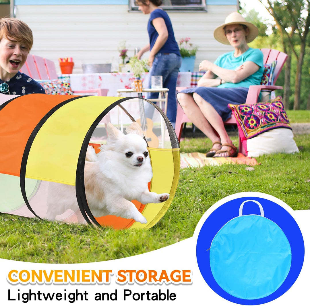 Baby Pop Up Spieltunnel für Kleinkinder mit Netzfenster, Katzentunnel für Hunde Haustiere, Kinder Kr