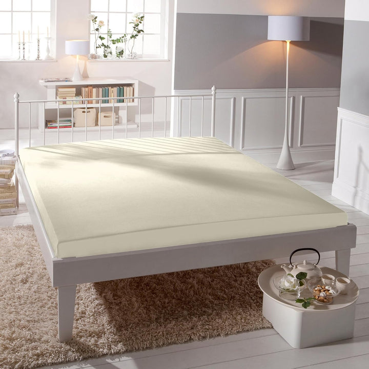 ESTELLA Spannbetttuch Feinjersey | Elfenbein | 120x200 cm | passend für Matratzen 120 cm (Breite) x