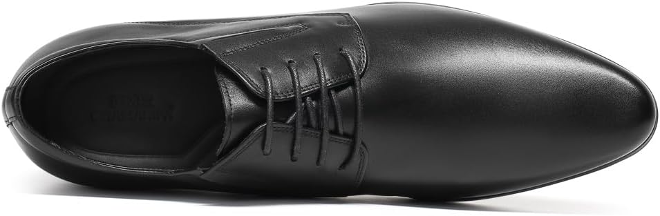 CHAMARIPA Chaussures Rehaussantes de Type Oxford Noir Pour Homme - Hauteur 8 cm-H62D11K011D, 37 EU S