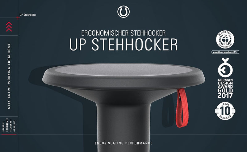 Interstuhl UP Stehhocker - ergonomischer Stehhocker - höhenverstellbar - Hocker mit rutschhemmender