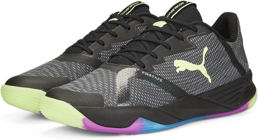 PUMA Unisex Accelerate Turbo Nitro Ii Hallenturnschuh, Puma Black Fizzy Light Ocean Dive Festival Fu