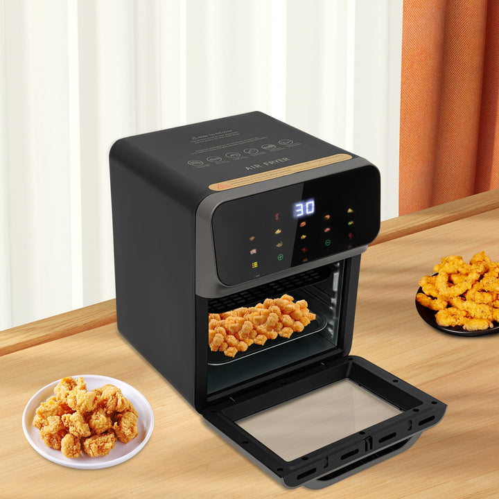 1350W Mini Backofen Schubladenartige Backofen mit LCD-Touchscreen, 13L Heissluftzirkulationssystem E