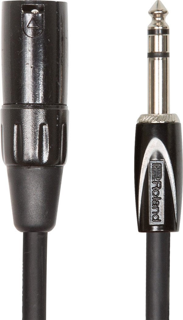 Roland Black-Serie symmetrisches Verbindungskabel – 6,3-mm-TRS-Klinke (männlich) auf XLR (männlich),