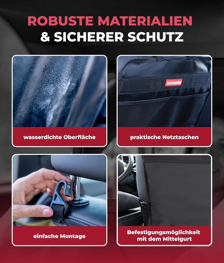 HerzensKind Rückenlehnenschutz und Organizer, wasserdicht und pflegeleicht Autositzschoner für die R