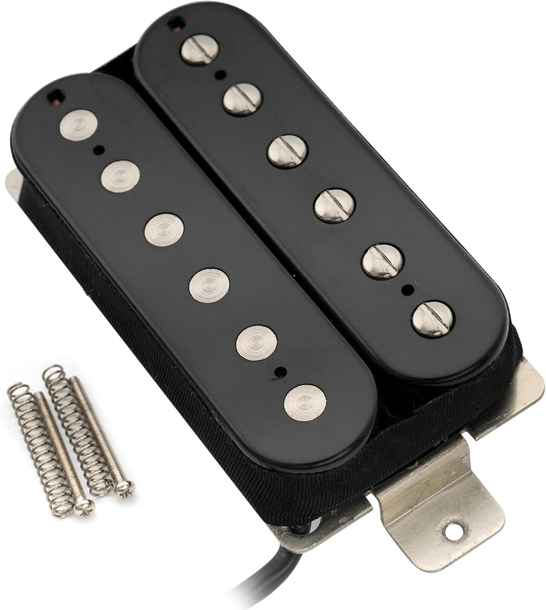Artec VH-Rock Alnico 5 Uncovered Humbucker Tonabnehmer Hals Pickup 8,6K für E-Gitarre, Schwarz, Hals
