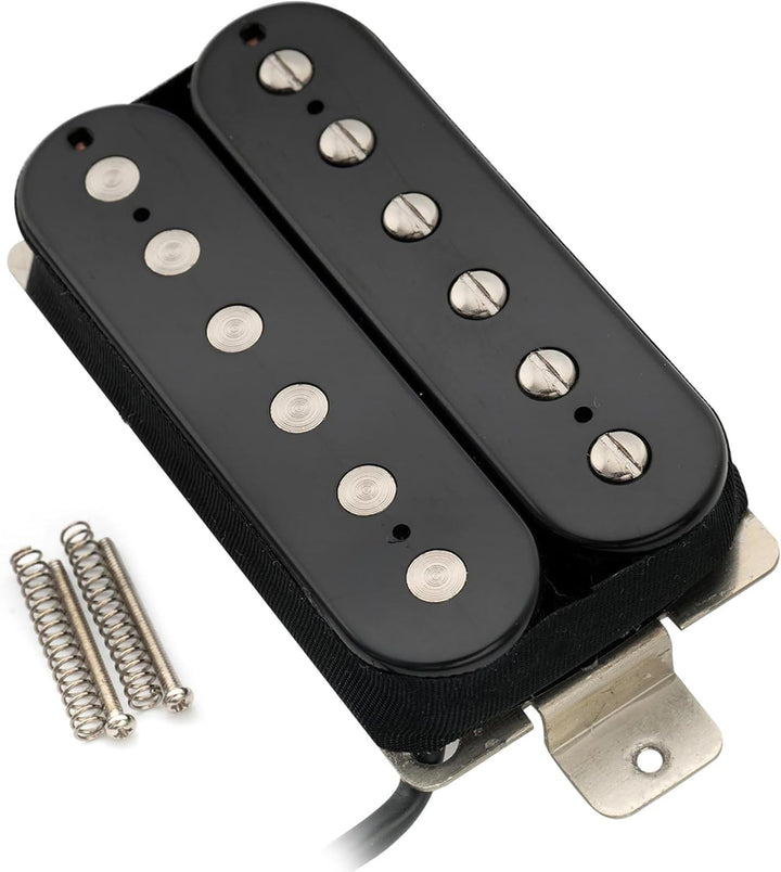 Artec VH-Rock Alnico 5 Uncovered Humbucker Tonabnehmer Hals Pickup 8,6K für E-Gitarre, Schwarz, Hals