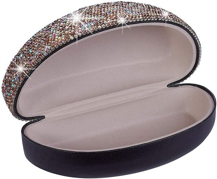 Blueshyhall Sonnenbrillen Etui Hardcase Glizter, Bling Brillenetui mit Diamant Strass, Sunglasses Ca
