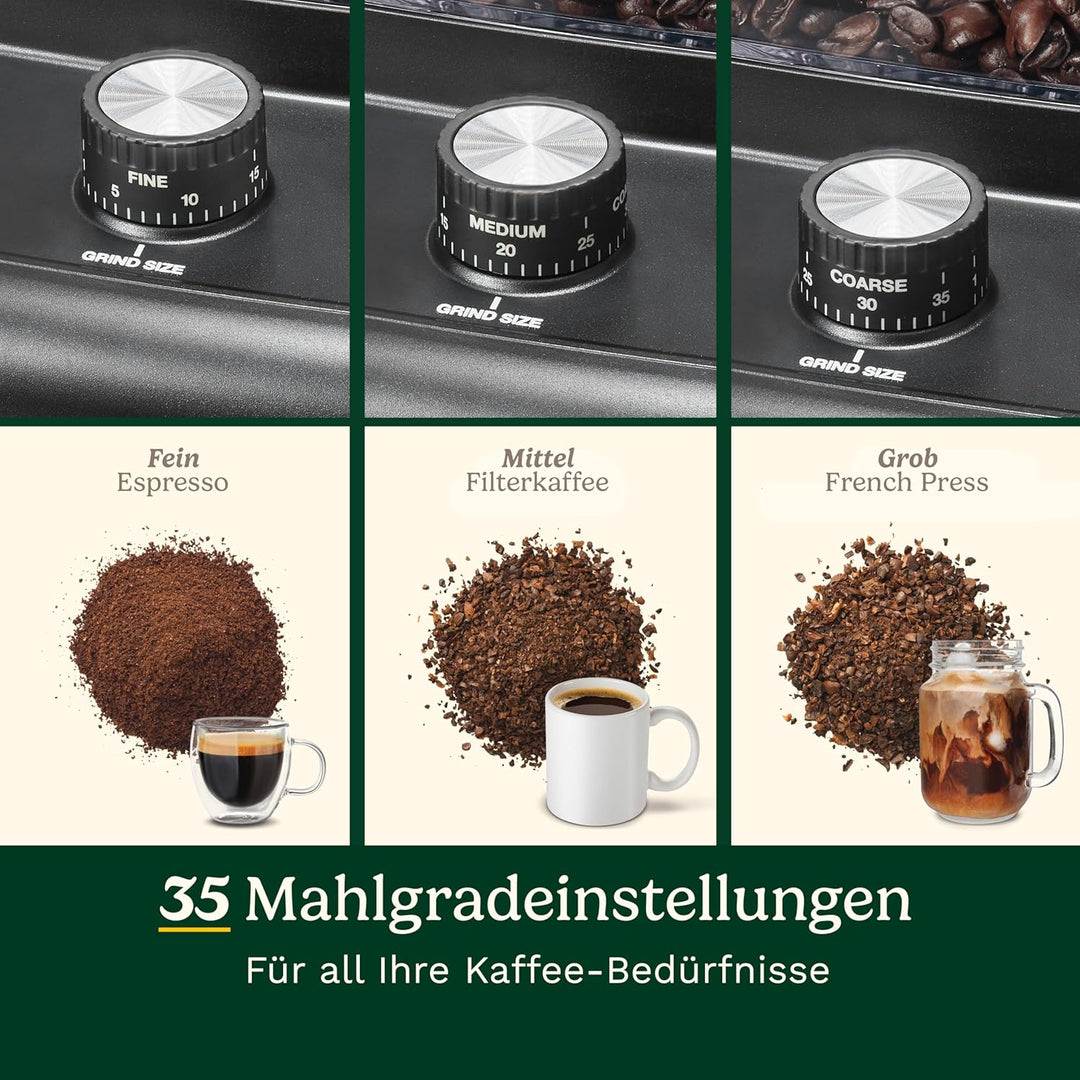 Cuisinart Espresso- & Kaffee-Kegelmahlwerk | 35 Mahlgradeinstellungen | Antistatik-Technologie | 225