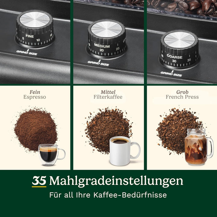 Cuisinart Espresso- & Kaffee-Kegelmahlwerk | 35 Mahlgradeinstellungen | Antistatik-Technologie | 225