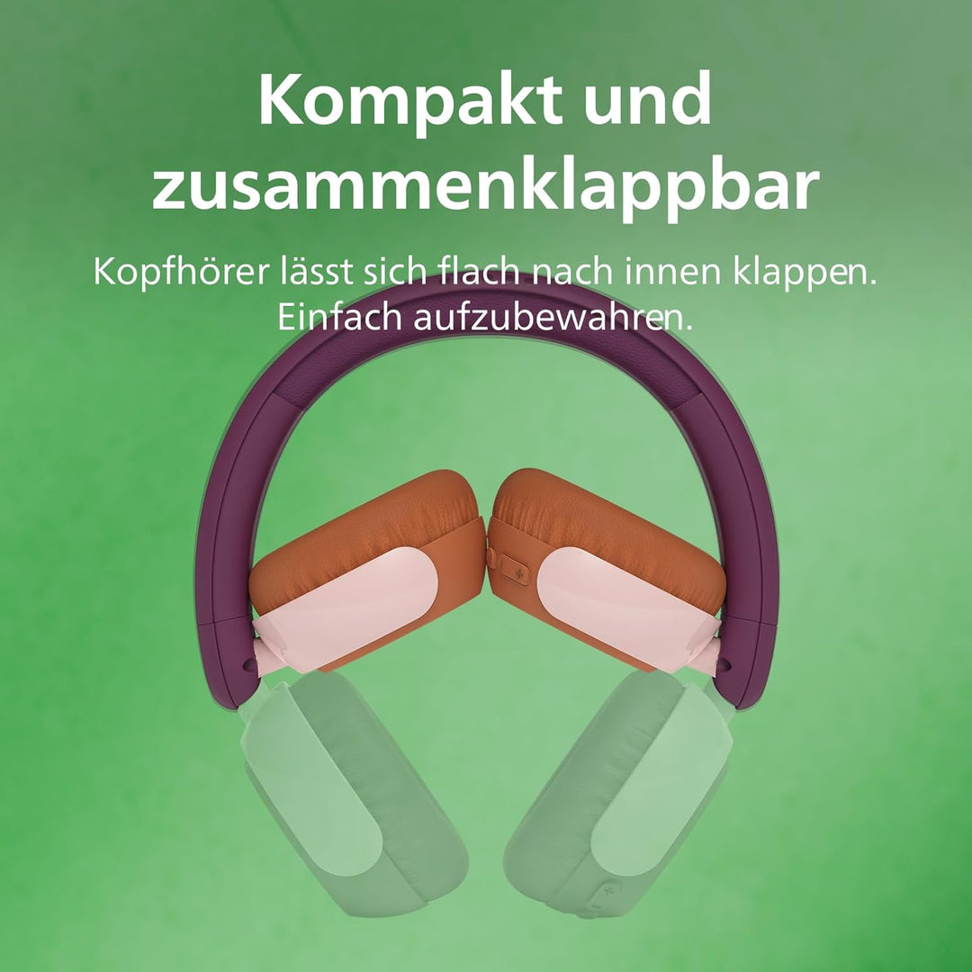 Philips TAK4200MP 4200-Serie mit kabellosem ohraufliegendem Bluetooth-Kopfhörer für Kinder, zusammen