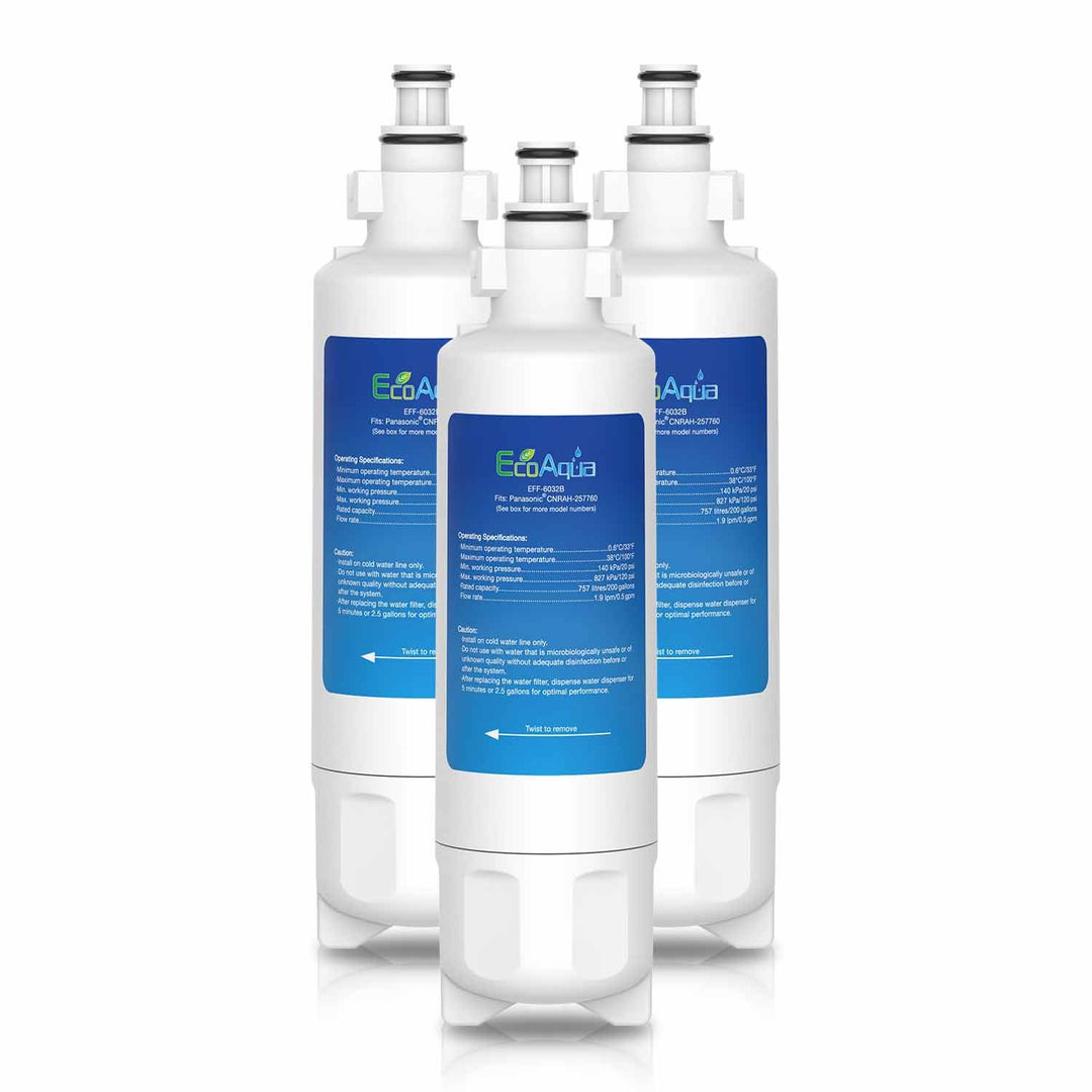 EcoAqua EFF-6032B Kühlschrankwasserfilterersatz Kompatibel mit Panasonic CNRAH-257760, CNRBH-125950,
