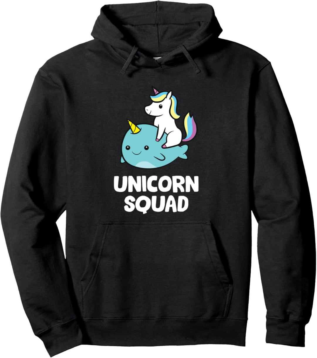 Unicorn Squad Süsses Einhorn reitet auf Narwal. Pullover Hoodie