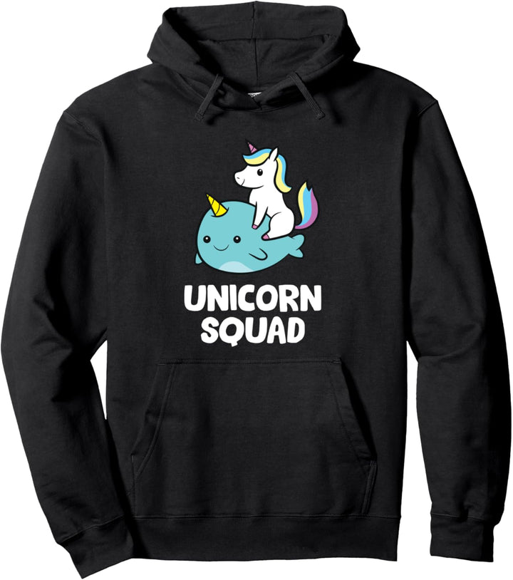 Unicorn Squad Süsses Einhorn reitet auf Narwal. Pullover Hoodie