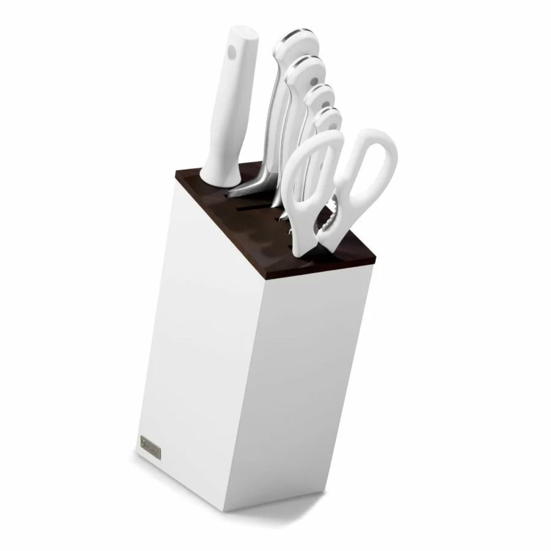 WÜSTHOF Classic White Messerblock mit 6 Artikeln 6-teilig, inkl. Santoku, 6-teilig, inkl. Santoku