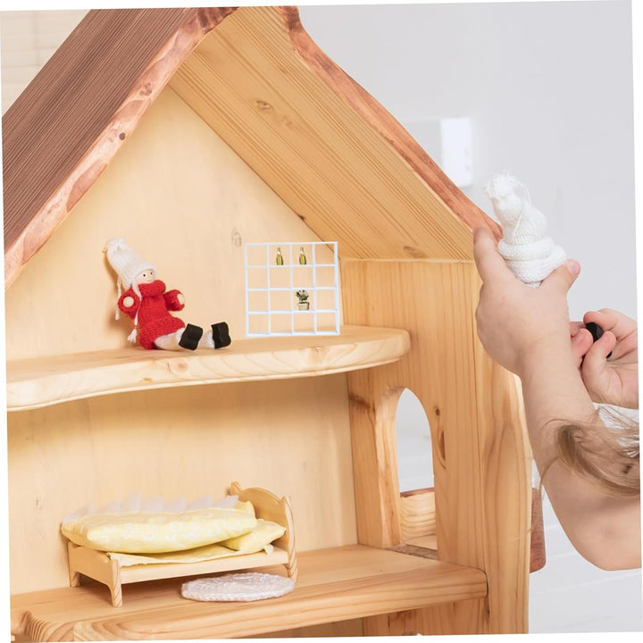 Puppenhaus-Bücherregal, realistisches Holz, 1:12 Miniatur-Bücherregal, 16 Gitter, Mini-Display-Regal