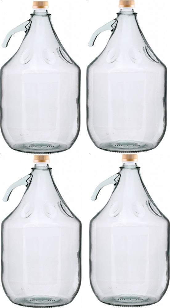 Unbekannt 4 STÜCK 5L Gärballon mit SCHRAUBVERSCHLUSS Flasche Glasballon Weinballon Glasflasche