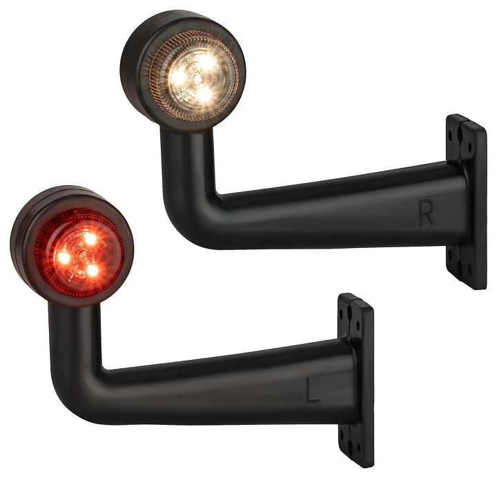 2x LED Positionsleuchte Links + Rechts Set Rot Weiss 12-24 Volt E4-Prüfzeichen IP67 Schutzklasse mit