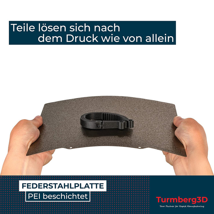 Turmberg3D - Raue PEI Druckbettoberfläche - Federstahlblech inkl Magnetbase für 3D Drucker (Variante