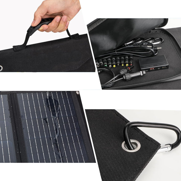 30W Tragbares Faltbares Solarpanel mit Schnellladefunktion, USB-/DC-/Typ-C-Ausgängen, Solarladegerät