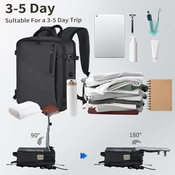 Leyrica Handgepäck Rucksack 45x36x20 für Easyjet, Reiserucksack Tasche Wasserdichter Flugzeug Reiset