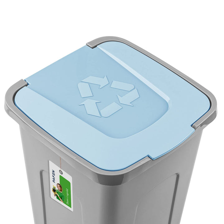 PAFEN Grosser Mülleimer 50l mit Deckel – Abfallbehälter 550 x 365 x 370mm - Abfalleimer für Trennen