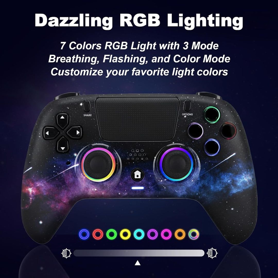 DuLingKer Wireless Controller Kompatibel für PS4, Game Controller mit Hall Effect Stick/Trigger(NO D