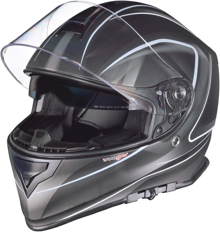 RT-824 Integralhelm Motorradhelm Kinderhelm Motorrad Integral Roller Helm rueger, LNP-GY 61-62