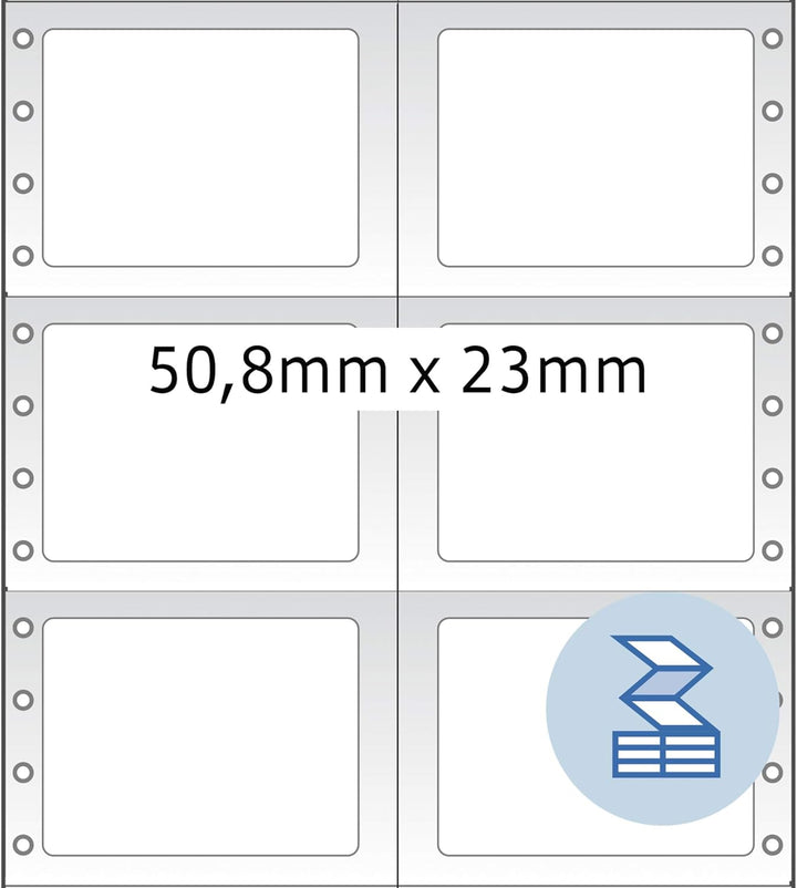 HERMA 8229 Computeretiketten endlos, 50,8 x 23,0 mm, 2-bahnig, 12000 Aufkleber, selbstklebend, Endlo