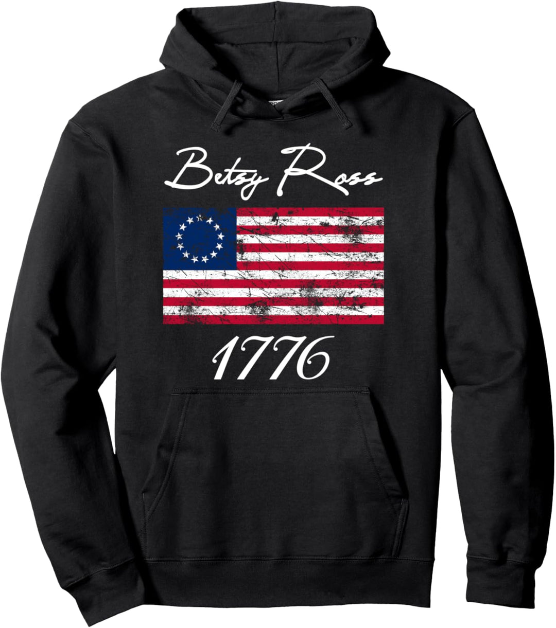 Betsy Ross USA Flagge Patriotisch Amerikanisch 1776 Vintage Pullover Hoodie