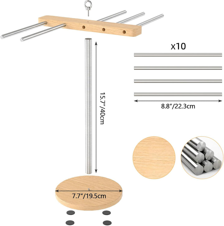 Nudeltrockner Nudelständer Pastatrockner Holz mit 10 Abnehmbar Arme Edelstahl 304 Pasta-Trocknung fü