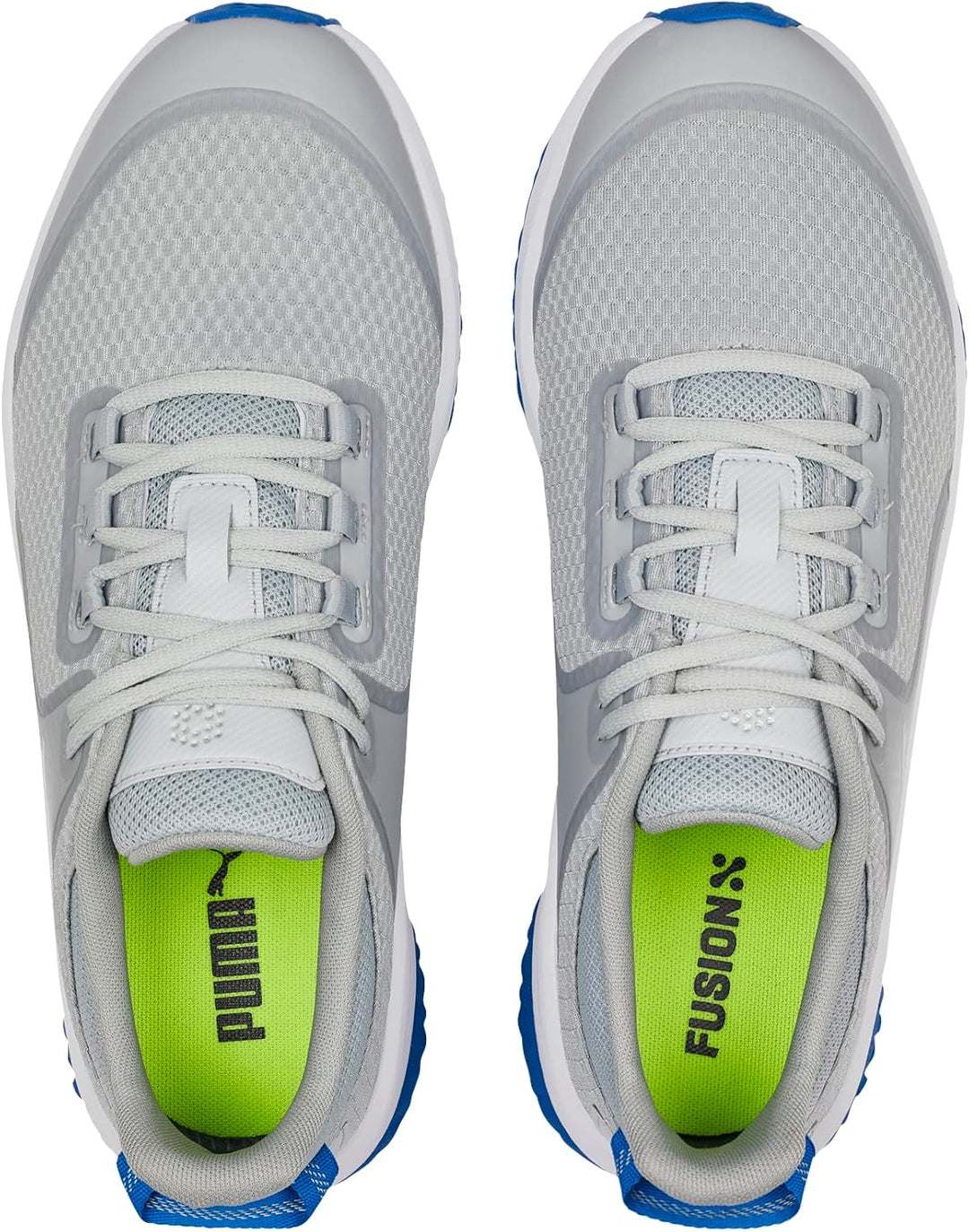 PUMA Herren Fusion Grip Extra Wide Golfschuh 47 EU Weit Flach Hellgrau Puma Silver Puma Team Royal,