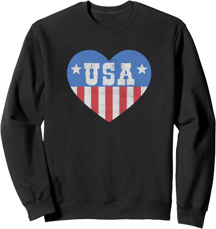 Americana Heart Red White and Blue USA Sweatshirt