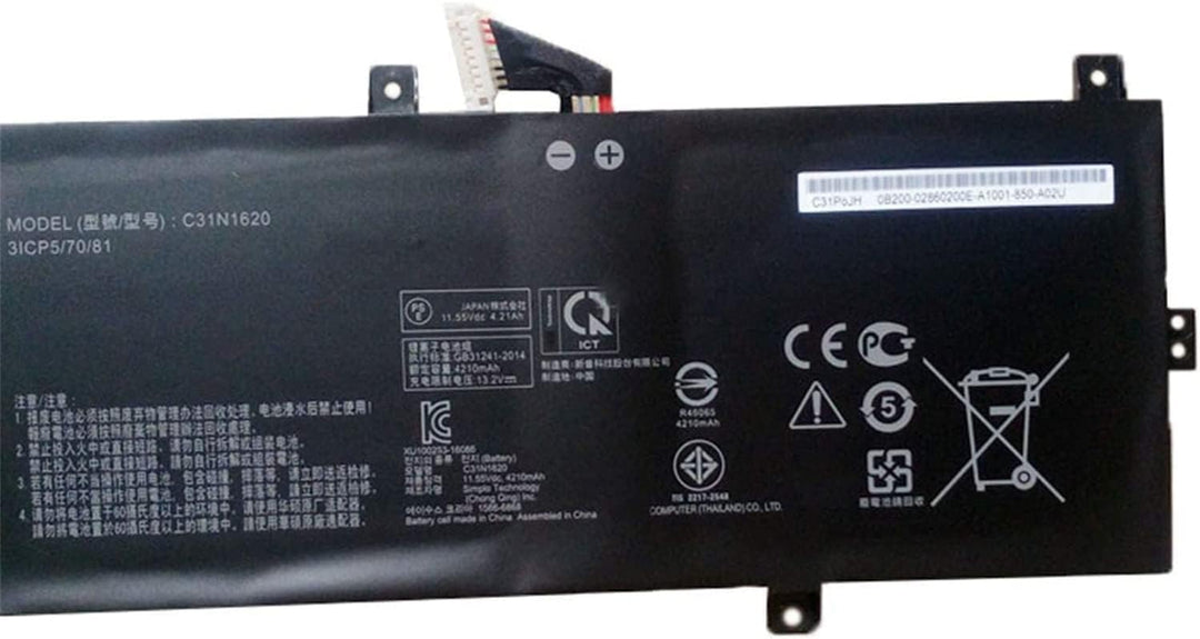 C31N1620 31CP5/70/81 Laptop-Akku Kompatibel mit Asus ZenBooK UX430 UX430UQ UX430UQ-GV015T PRO PU404