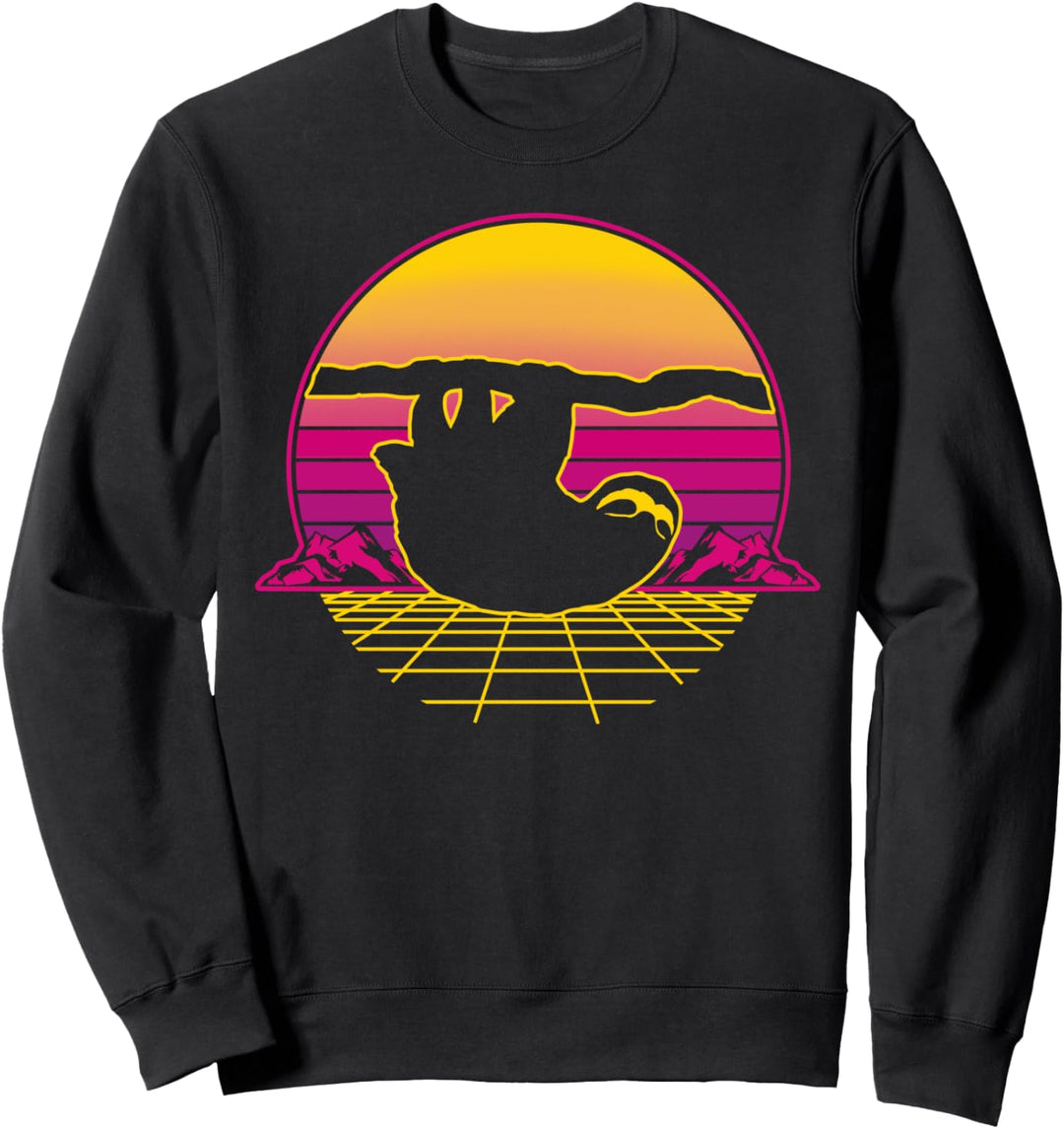 Faultier Retro Vintage Sunset Geschenk Sweatshirt