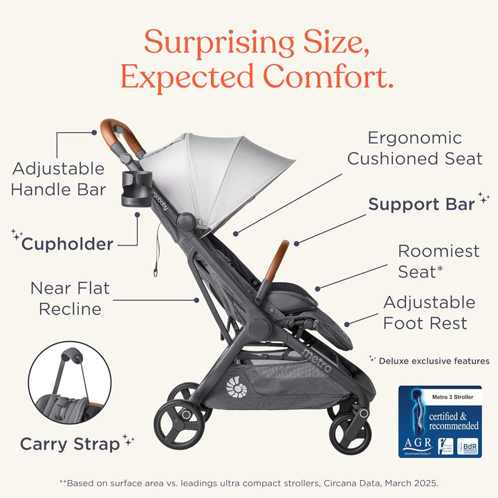 Ergobaby Metro3 Deluxe Kinderwagen Buggy mit Liegefunktion, Baby-Buggy ab Geburt bis 22kg (0-4 Jahre