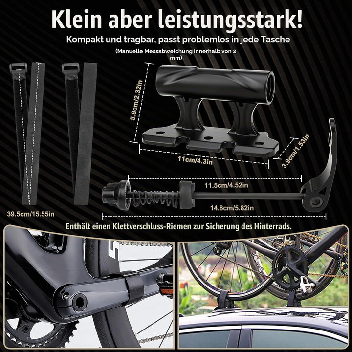 Cyleto Fahrrad Gabelhalterung aus Aluminiumlegierung für Auto Dachträger, mit Schnellspanner &amp; Steck