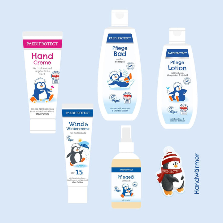 PAEDIPROTECT Winterset 6 Baby- & Kinder Produkte Hautpflege mit 1x Wind & Wettercreme, 1x Handcreme,